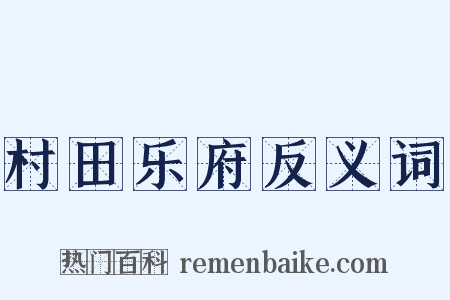 村田乐府反义词是什么意思的图片